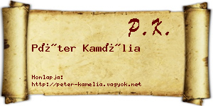 Péter Kamélia névjegykártya